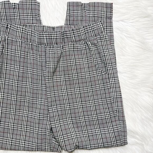 Nic & Jo Plaid Straight Leg Pants Grey Black White Size Small - Picture 1 of 5